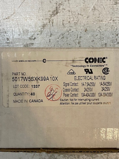 Conec Amphenol 32 of 5017W5SXK99A10X Plugs, 20 of 164X11959X Plugs - 52 Total