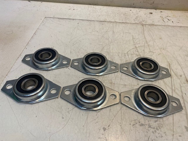 6 Quantity of 2-Bolt Flanges w/ 6304-2RS Bearings (6 Quantity)