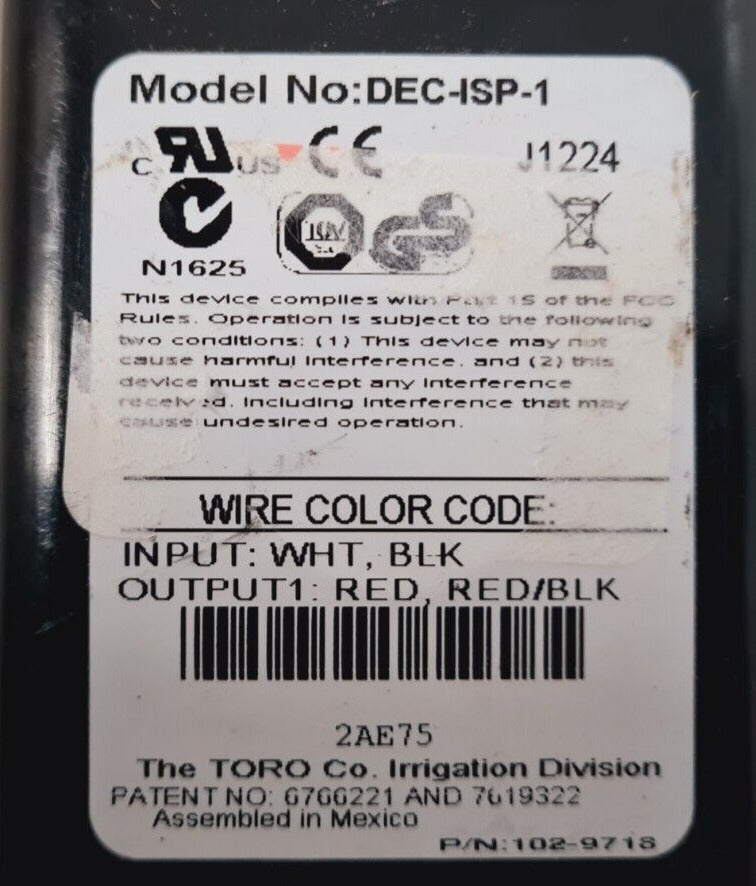 Toro GDC 1-station Decoder Golf Body 102-9718 | DEC-ISP-1 | N1625 | 2AE75