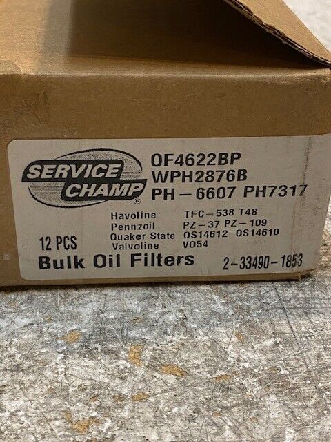 Box of 12 Service Champ Oil Filters OF4622 WPH2876