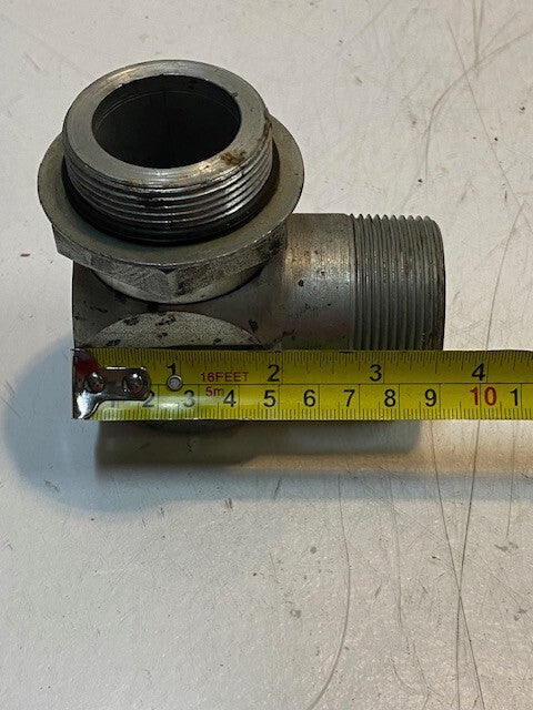 Hydraulic Elbow Adapter 3-1/2" L 3-1/4" H 47mm OD Thread 33mm ID