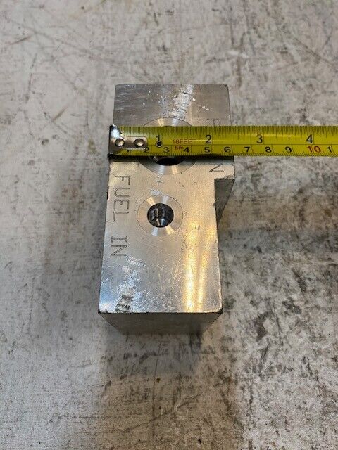 Air In Fuel In Hydraulic Manifold 4-3/4" Long 3-1/2" Wide 2-3/8" Thick