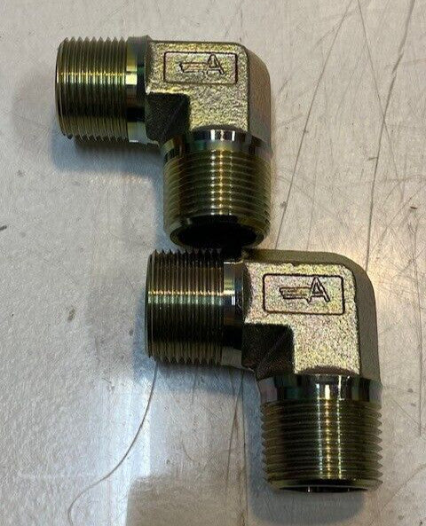 2 Quantity of Aeroquip 90 Degree Hydraulic Double Male Elbow Fittings 3L (2 Qty)