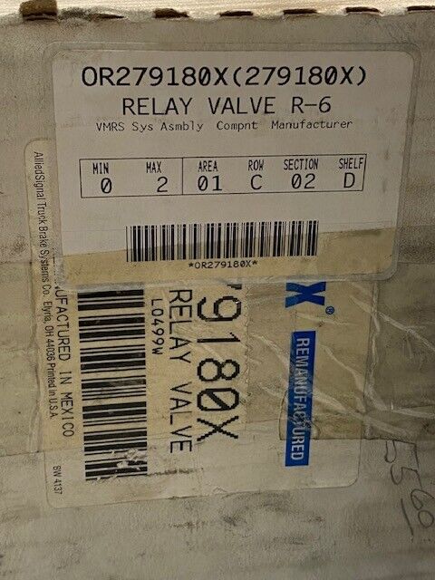 Bendix Relay Valve OR279180X | 279180X