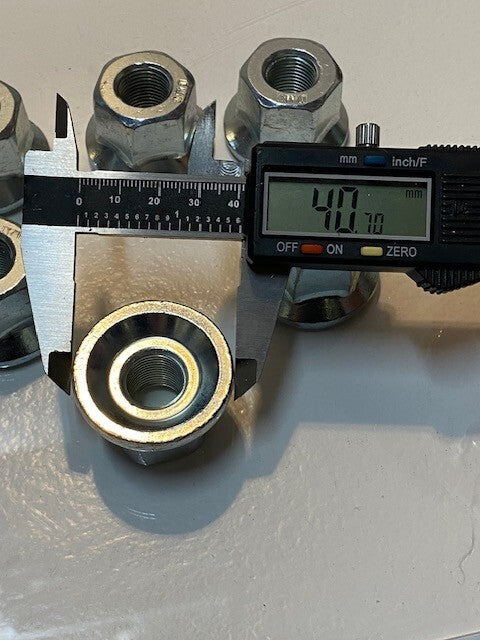8 Qty of DMC Hex Flange Lug Nuts 14mm ID Thread 41mm OD 28mm Hex Dia. (8 Qty)
