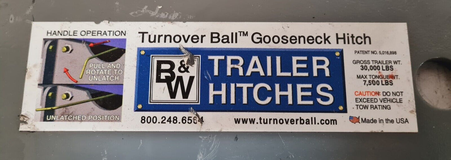 B&W Trailer Hitches Mount Plate for Turnover Ball Gooseneck Hitch 5,016,898