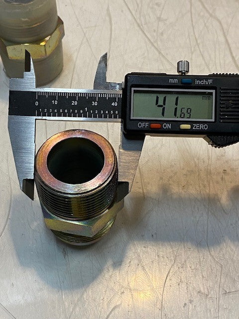 4 Qty of Hydraulic Triple-Lok Flare Adapters 2-3/8" L 41mm Thread 27mm ID -4 Qty