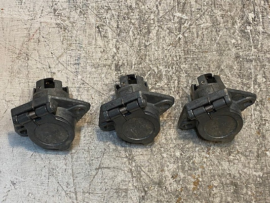 3 Qty of SAE J560 7-Pin Round Vehicle-Side Female-End Sockets 59W-7-3 (3 Qty)