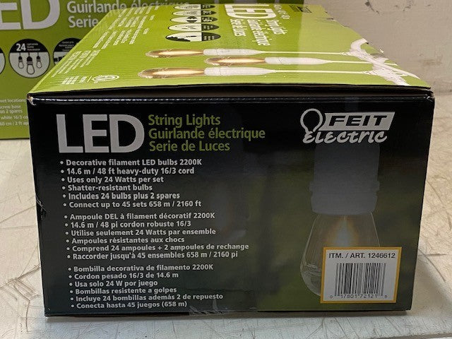 2 Qty of Feit Electric 48' LED Filament String Lights 24-Bulbs 1246612 (2 Qty)