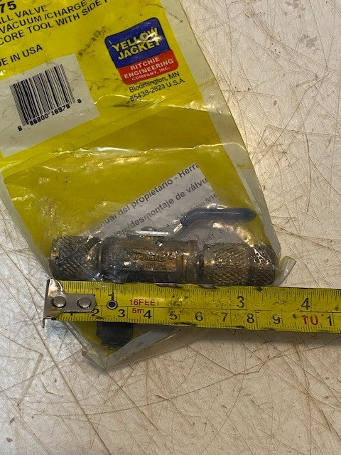 Yellow Jacket 18975 | 1/4" 4-In-1 Vacuum/Charge Valve & Core Tool w/ Side Port