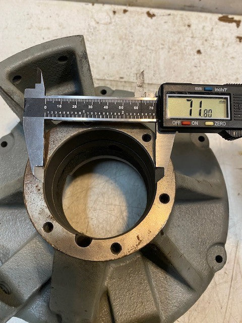 Delco Alternator Drive End Frame 72mm Bore 10" OD 4-3/4" H