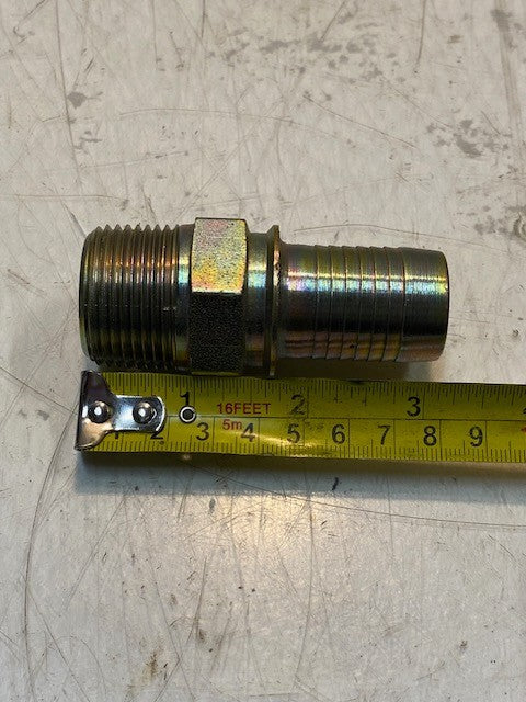 2 Qty of Hydraulic Hose Fittings 3-1/8" L 33mm Thread 27mm Nose 21mm ID (2 Qty)