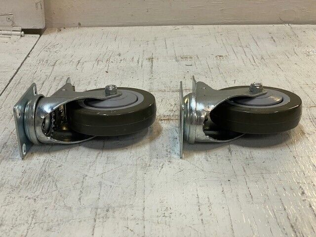 2 Pack of Equiptment Plate Casters with 4in Polyurethane Wheels (2 Quantity)