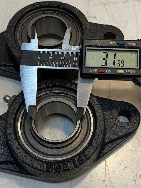 2 Quantity of IPTCI 2-Bolt Flange Bearing FL206 SA206-20G | 31mm Bore (2 Qty)