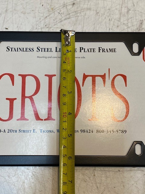 Griot's Stainless Steel License Plate Frame 4-Hole Black 10326BLCA