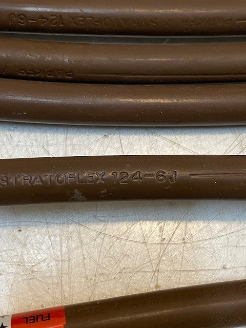6 Quantity of Parker Stratoflex 124-6J Hydraulic Hose Assemblies (6 Quantity)
