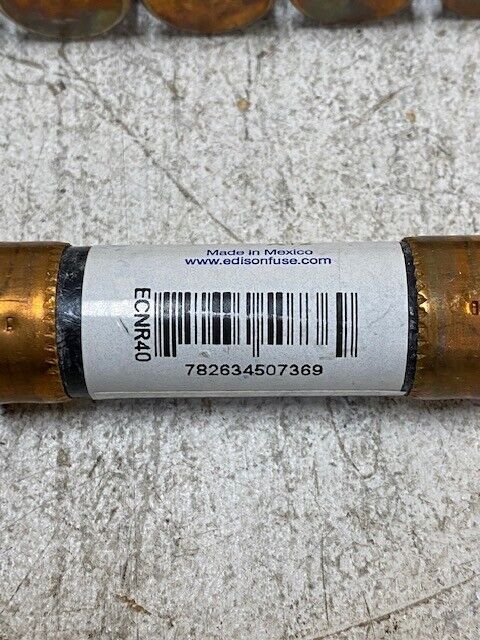 10 Qty of Edison ECNR40 Time Delay Dual-Element Fuses 250Vac 40Amp (10 Quantity)