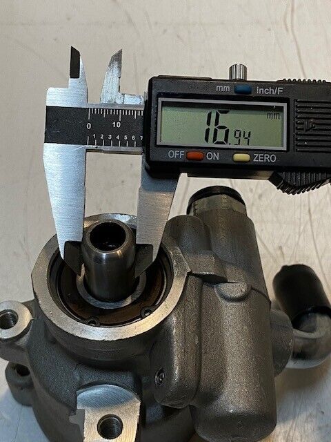 Power Steering Pump 17mm Shaft OD 10mm Shaft ID 5-1/2" H 4-1/4" W 4-1/4" L