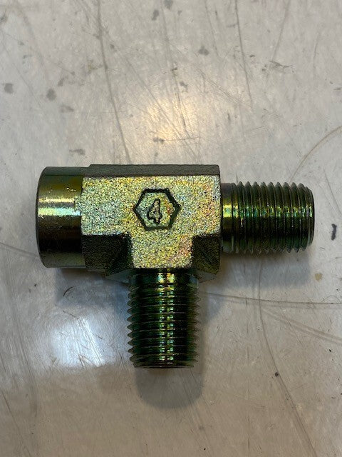 11 Qty of Hydraulic Tee Male x Male x Female 4 | 50mm L 14mm Thread (11 Qty)