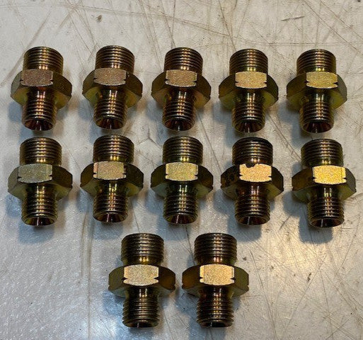 12 Quantity of Female to Female Brass Hex Nipple Pipe Fittings (12 Quantity)
