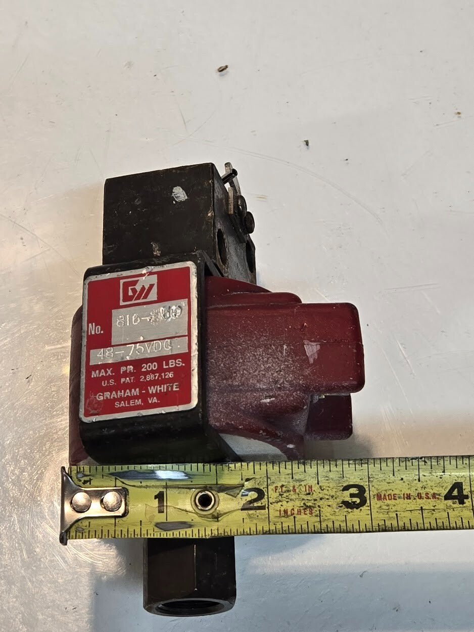 Graham White Compressor Solenoid Valve 816-059 | 48-75 VDC | Max. Pr. 200LBS