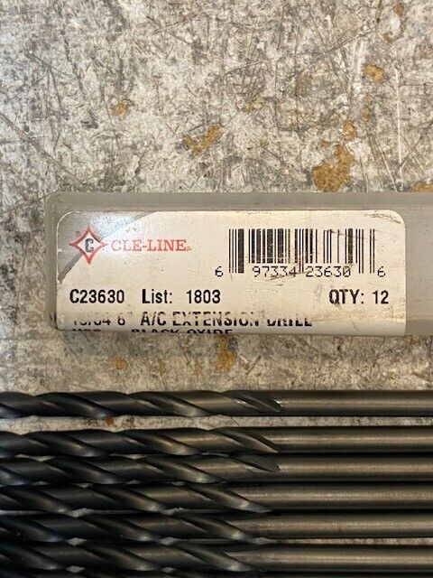 12 Quantity of Cle-Line C23630 | 13/64" x 6" AC Extension Drills 388586 (12 Qty)