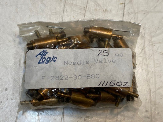 Bag of 25 Air Logic Metal Needle Valves F-2822-30-B80 | 1/16" (25 Qty)