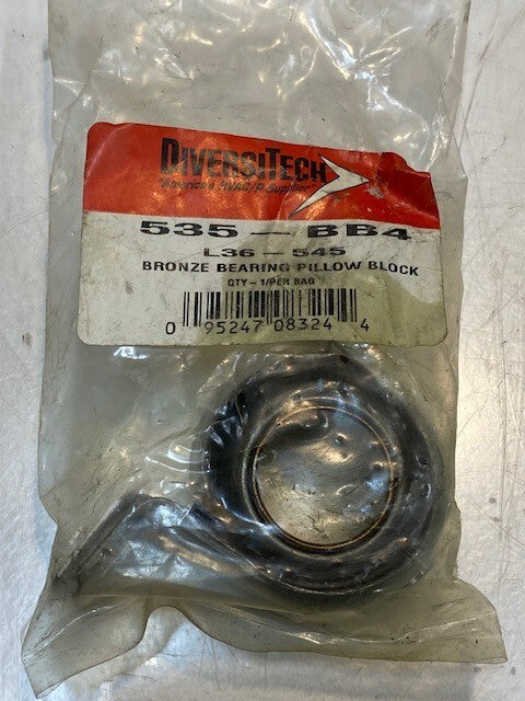 DiversiTech Bronze Bearing Pillow Block 535-BB4 | L36-545 | 25mm Bore 4" L 2" H