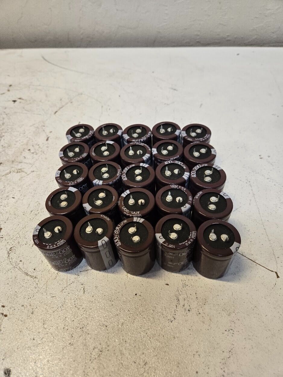 25 Quantity of Chemi-Con EKMQ401VSN391MR40S 400V 390uF Capacitors (25 Quantity)