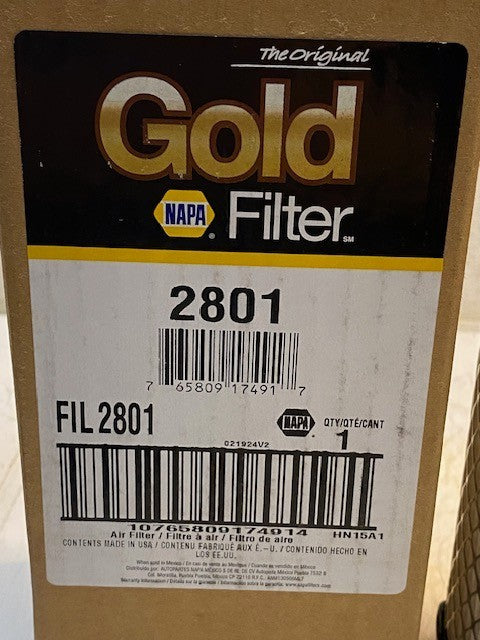 NAPA Gold Filter 2801 Air Filter FIL2801 Engine Intake Filter Replacement