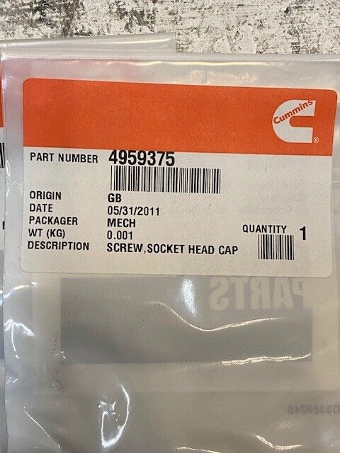 4 Quantity of Cummins Socket Head Cap Screws 4959375 (4 Quantity)