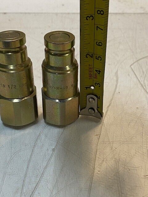 2 Quantity of Holmbury M-A9 1/2 NPT-F00-M.1 Flat Face Hydraulic Coupler (2 Qty)