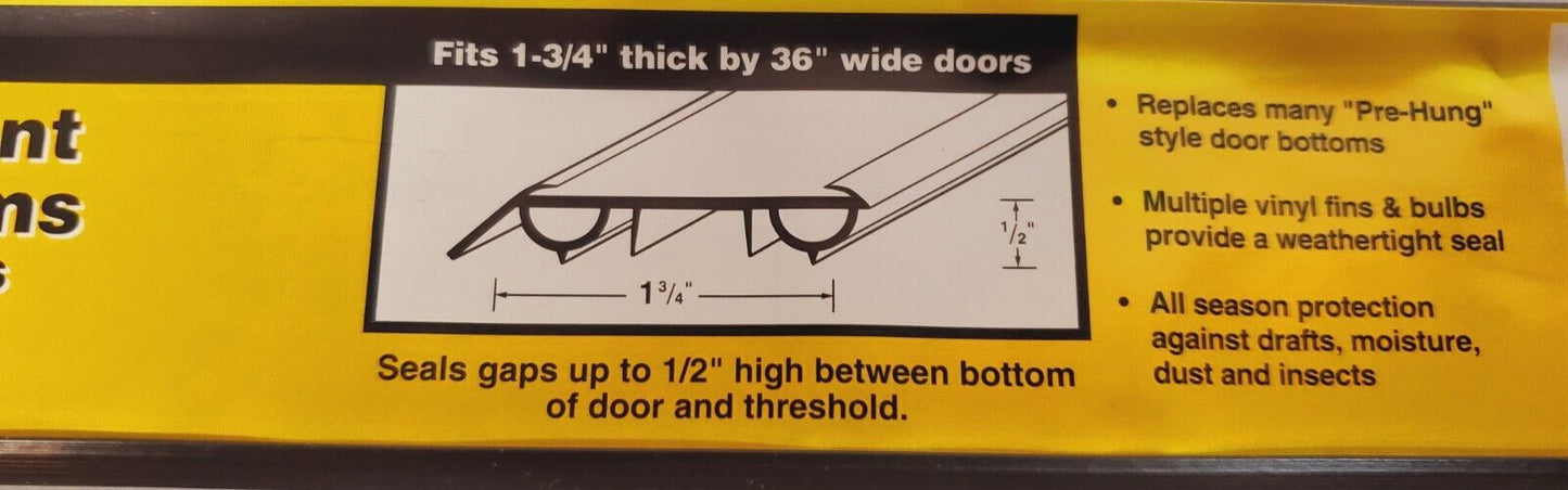 6 Qty. of M-D Building Products 36" Door Bottom W/Vinyl Films 47000 (6 Qty)