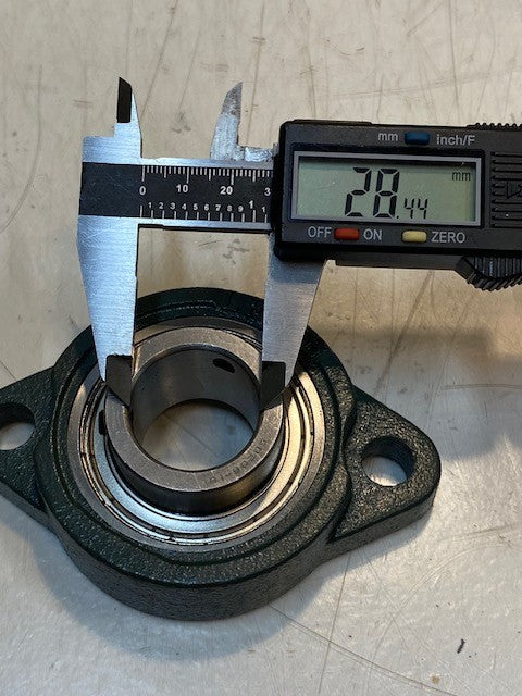 2-Bolt Flange F206 w/ SB206-18 Insert Bearing 28mm Bore 12mm Bolt Holes