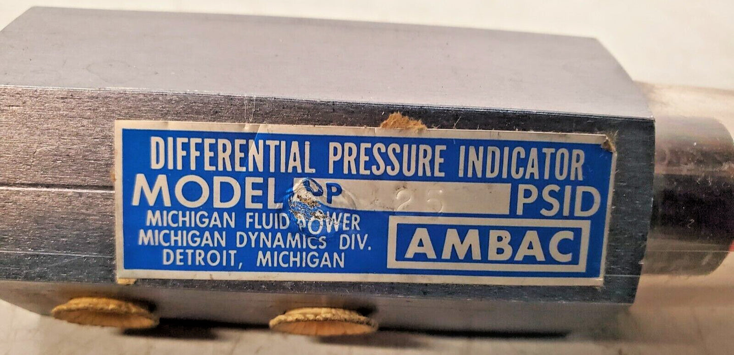 Ambac Differential Pressure Indicator DP-25 PSID