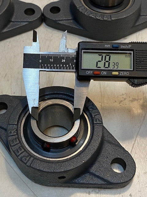 5 Qty of PEER 2-Bolt Flange FT206 Insert Bearing FH206-18 | 28mm Bore (5 Qty)