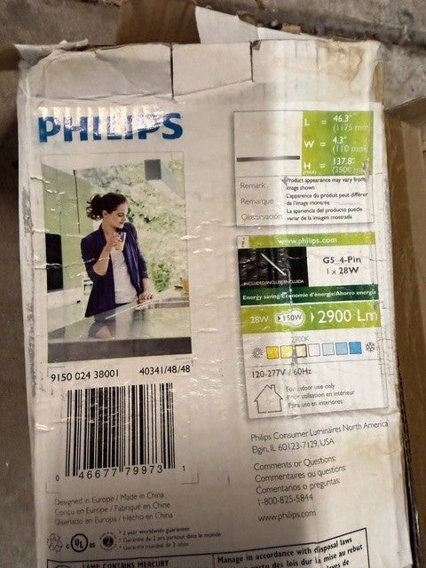 Philips Eco Mood Suspension Light 46.5 In Hanging Ceiling Fixture With G5 4-Pin
