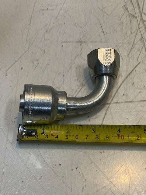 Eaton 12 90-Degree Hydraulic Hose Swivel Fitting 16mm ID 40mm OD 32mm Hex OD