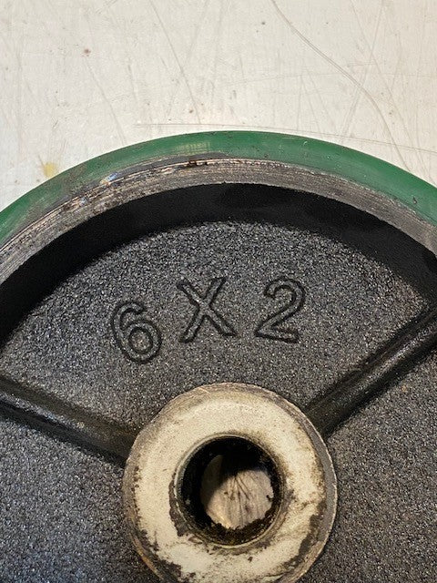 2 Quantity of 6" Green Caster Wheels 6x2 | 20mm Bore (2 Quantity)