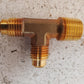 7 Quantity of Compression Brass Tee Fittings 3/8"x3/8"x1/2" (7 Qty)