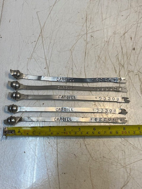 12 lb Bag of Hundreds Of Variety of Cargill Tyden 8" Tin-Plated Metal Ball Seals