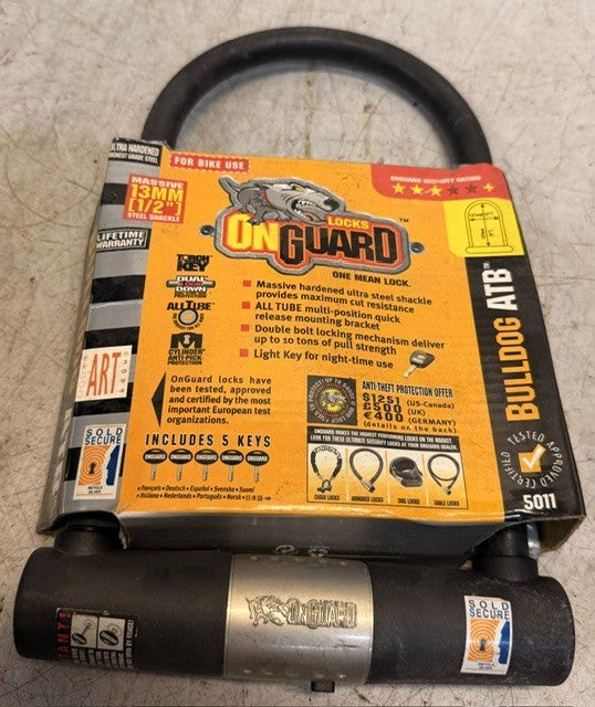 OnGuard Bulldog ATB 5011 Bicycle U-Lock Anti-Theft Security Bike Lock Heavy Duty