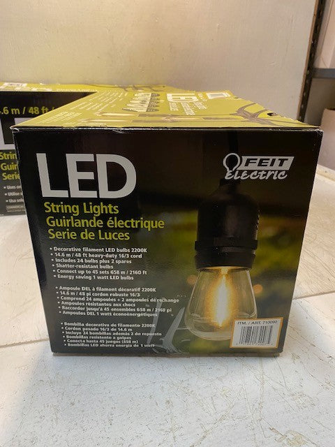 2 Qty of Feit Electric 48ft LED 24 Bulbs String Light Sets 710090 (2 Qty)
