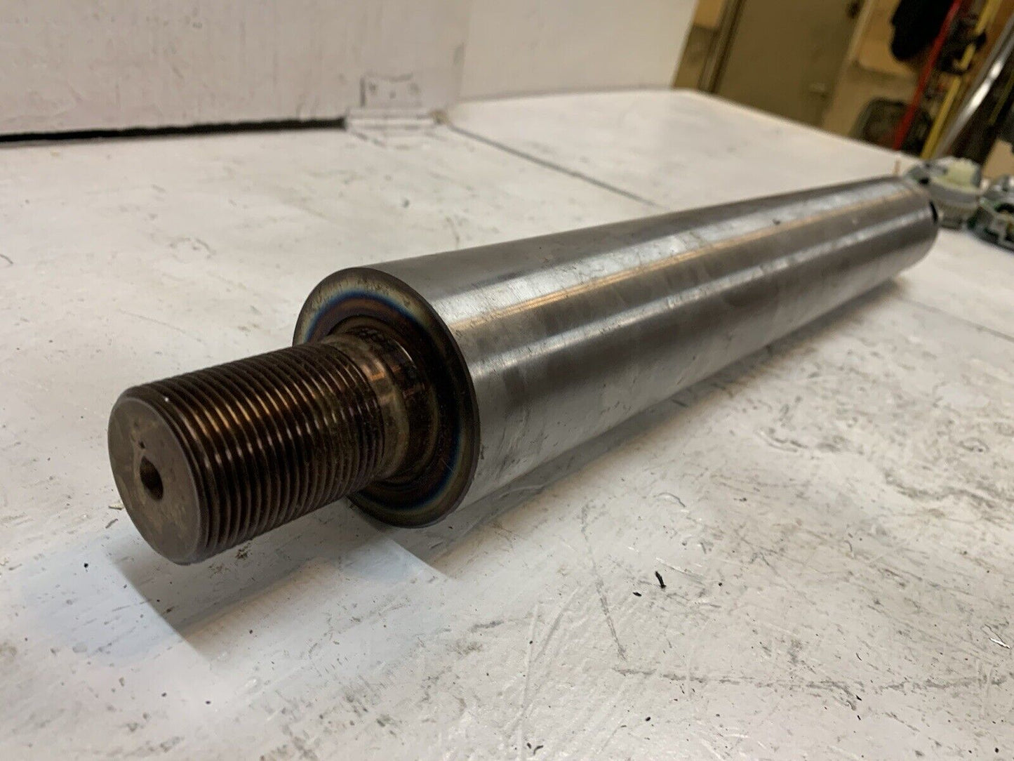 20” Long Backhoe Pin with Threaded 33mm End | 2.5” Diameter