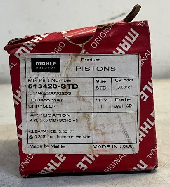 MAHLE Engine Piston With Piston Rings 513420-STD For Trucks, Cars, & Equipment