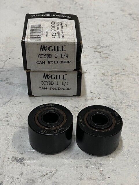 2 Pack of McGill CCYRD 1 1/4 Crowned Cam Followers Yoke Mount Rollers (2 Qty)