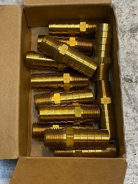 12 Quantity of Parker Fluid Connectors Brass Hose Connectors 4A489 (12 Quantity)