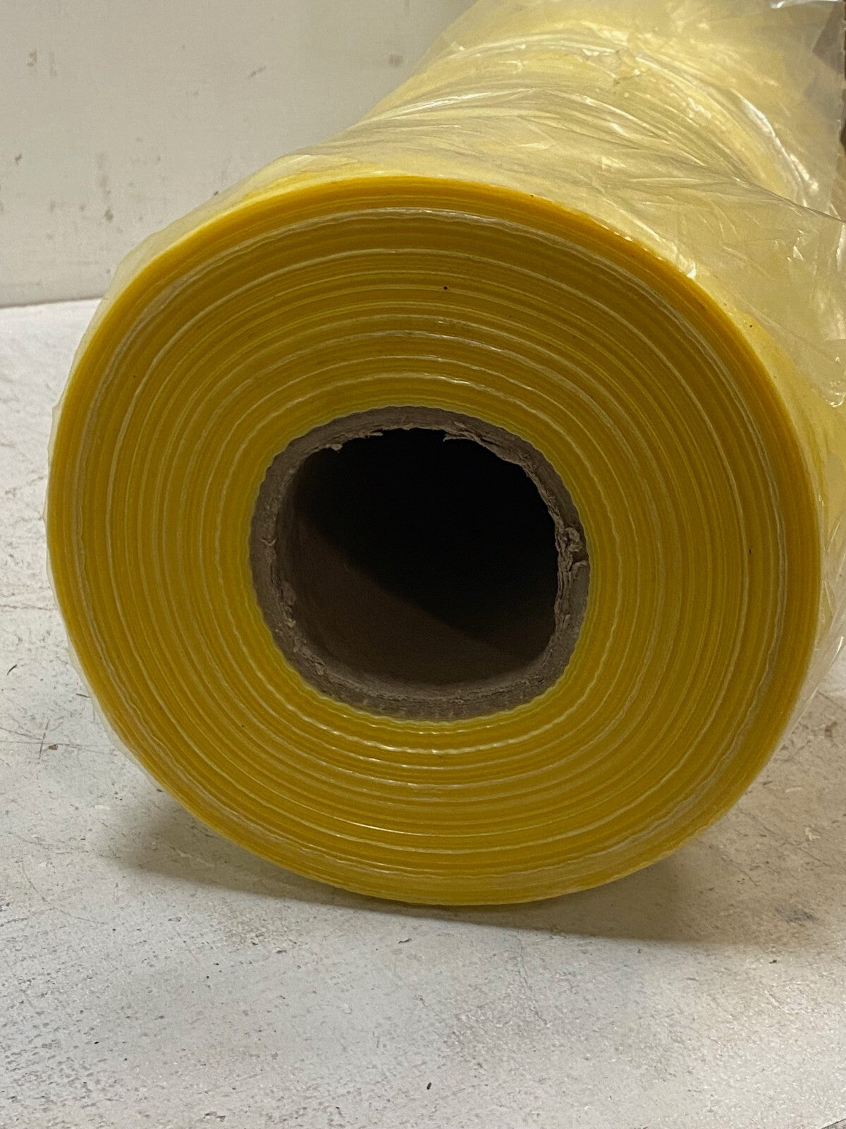 Yellow Plastic Sheeting Roll 36-3/8" Width 7-3/4" Roll Diameter