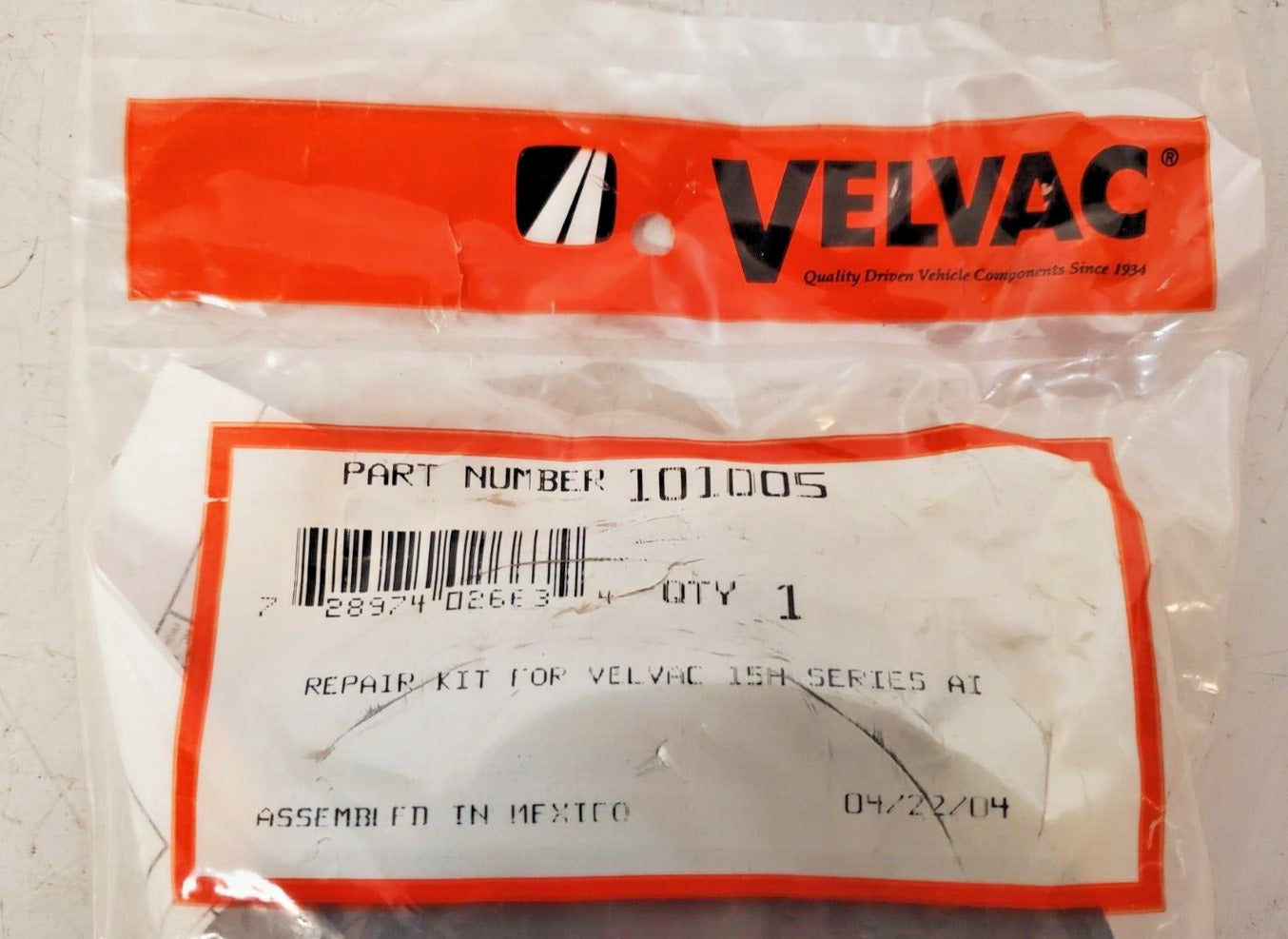 Velvac Repair Kit for 15h Series Air Cylinder 101005