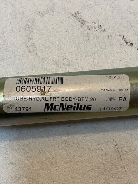 McNeilus Hydraulic Tube #20 Front Body to Valve, Rear Loader 0605917 | 43791